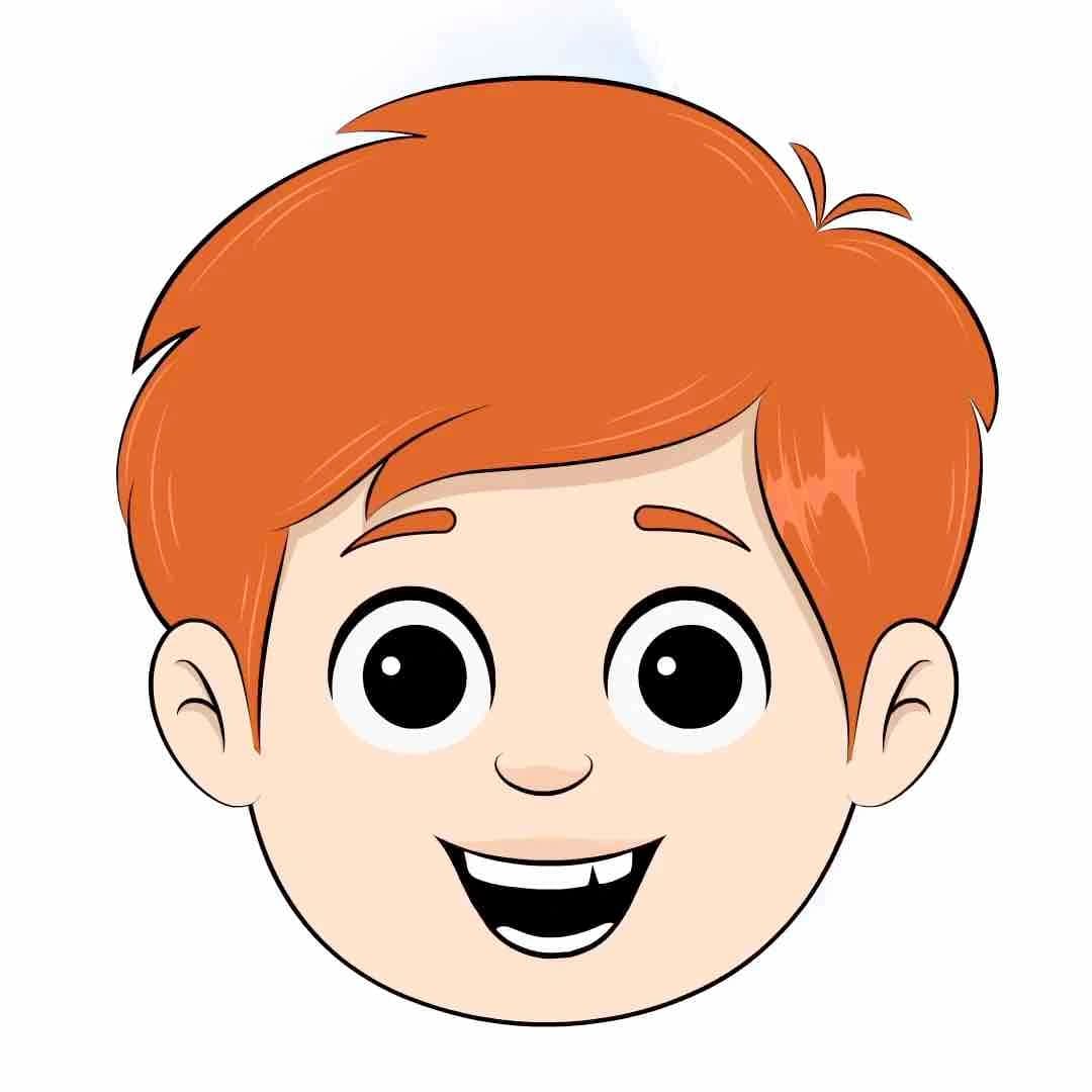 A boy in night dress animated cartoon face with different facial expressions aka adit