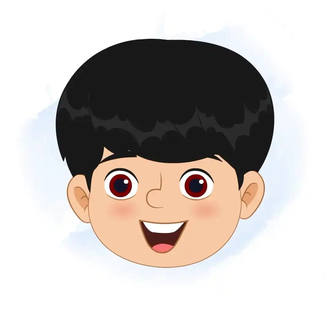 A cute school boy animated cartoon face with different facial expressions aka aarav