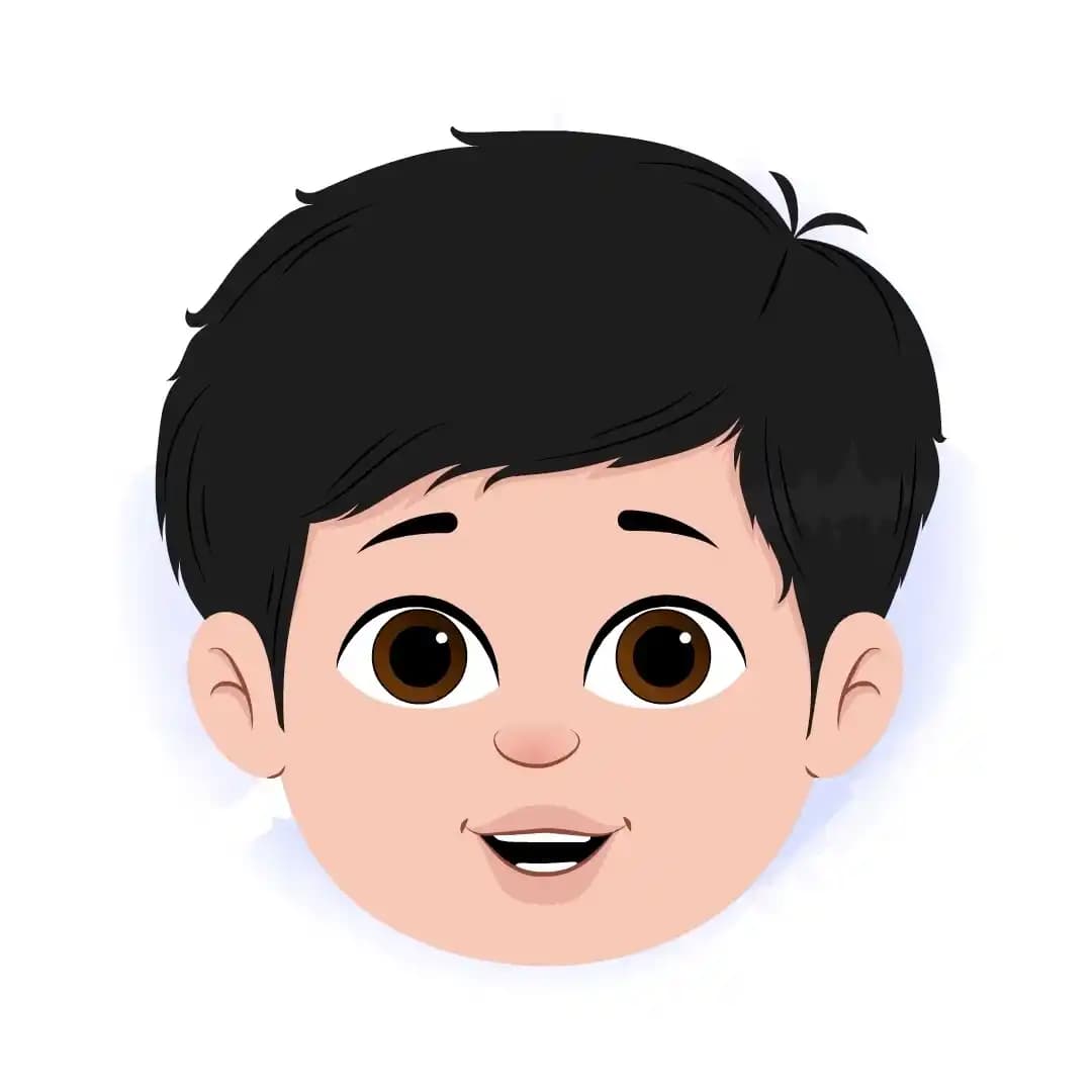 A cool boy animated cartoon face with different facial expressions aka rahul