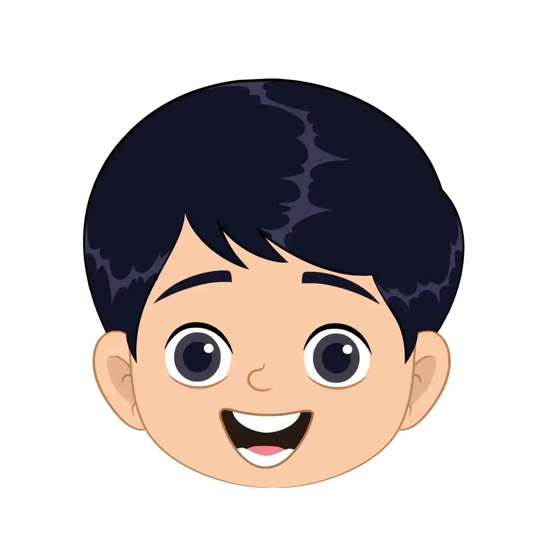 An Indian boy animated cartoon face with different facial expressions aka ishaan