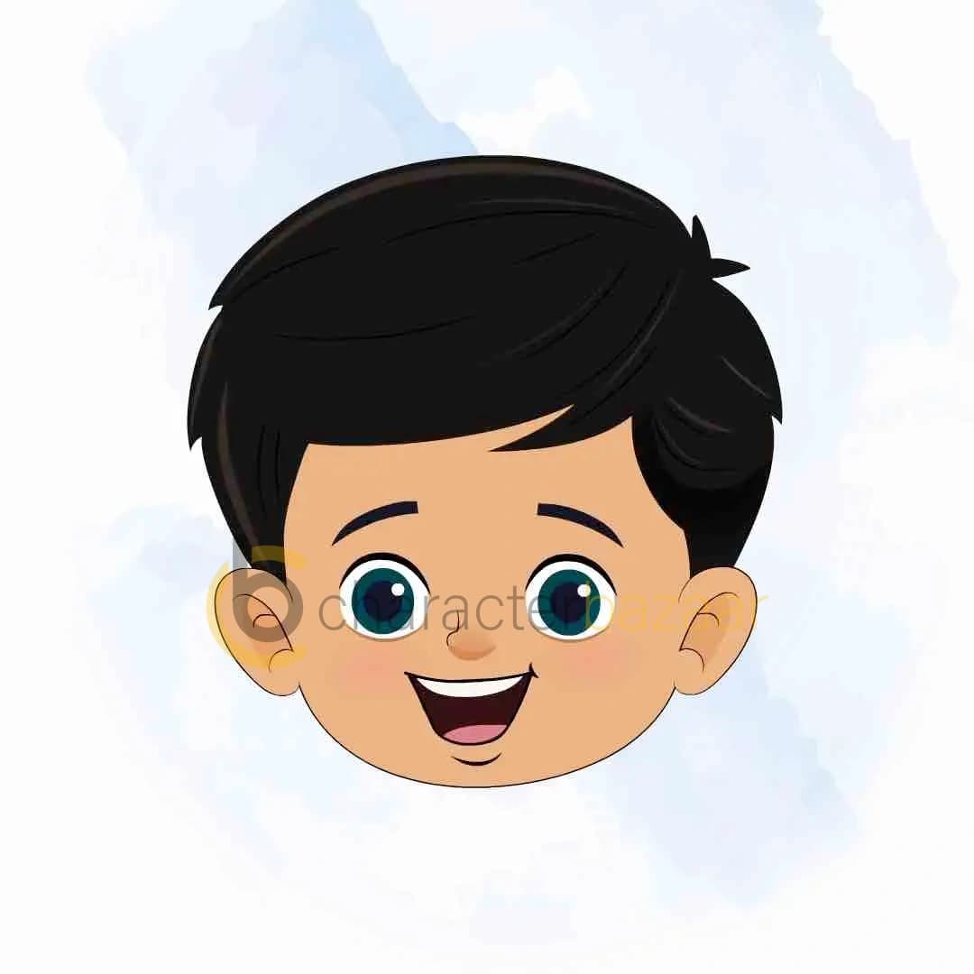 An Indian boy animated cartoon face with different facial expressions aka rohan