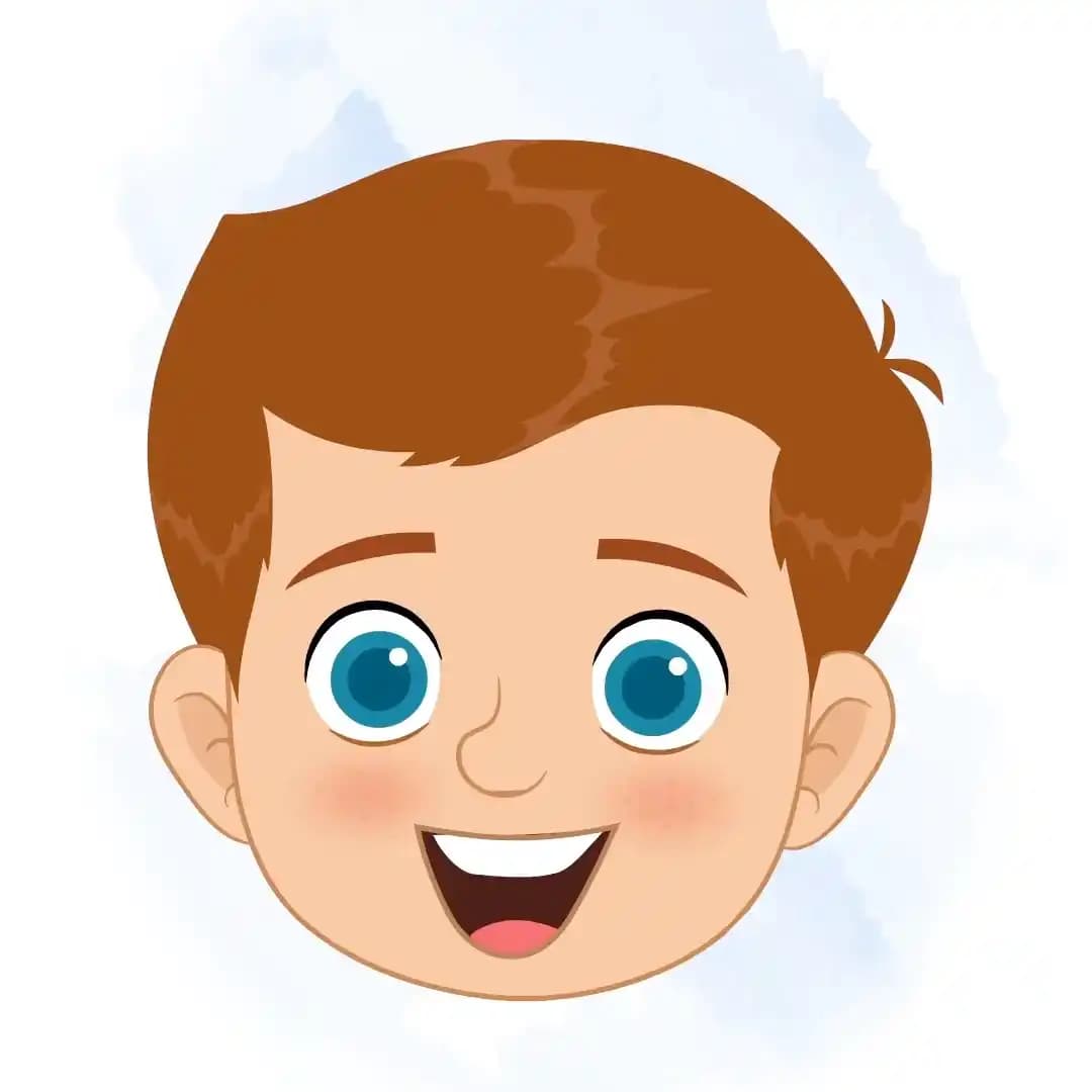 A little boy animated cartoon face with different facial expressions aka johny