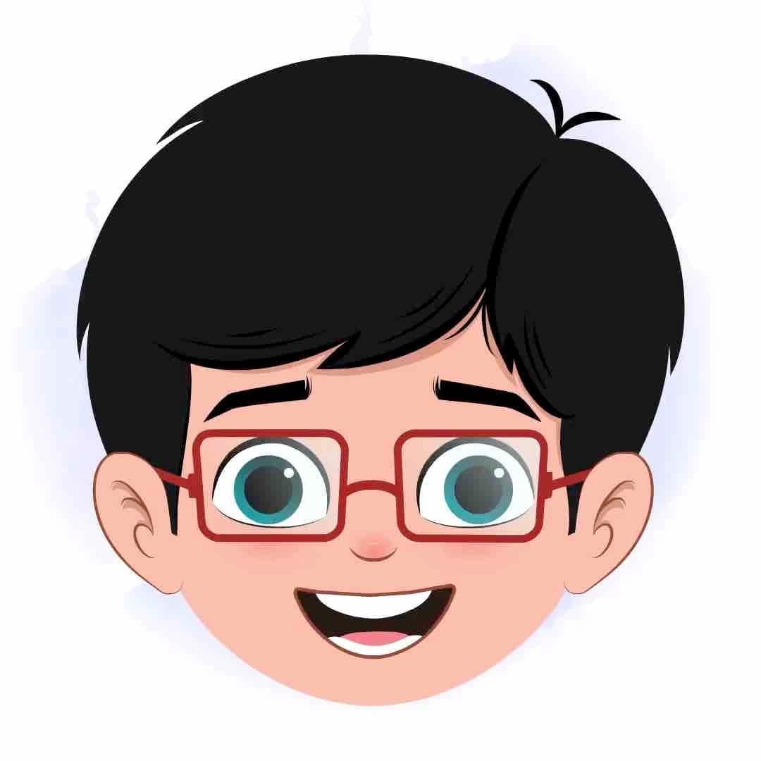 A school boy animated cartoon face with different facial expressions aka daksh