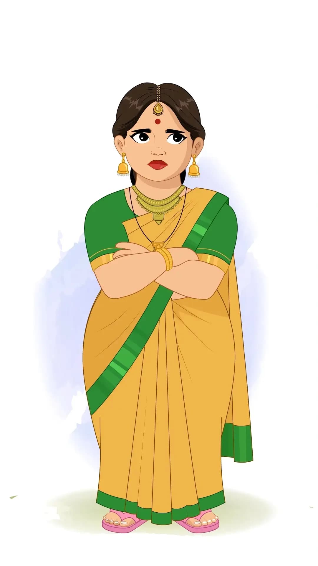 A fat Indian annoyed woman animated vector cartoon character AKA Anuradha