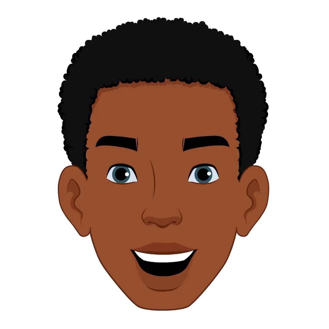 A young African man face expression animated vector cartoon character AKA Drake
