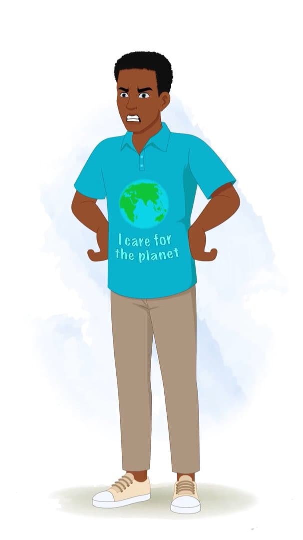 A young African angry man animated vector cartoon character AKA Drake