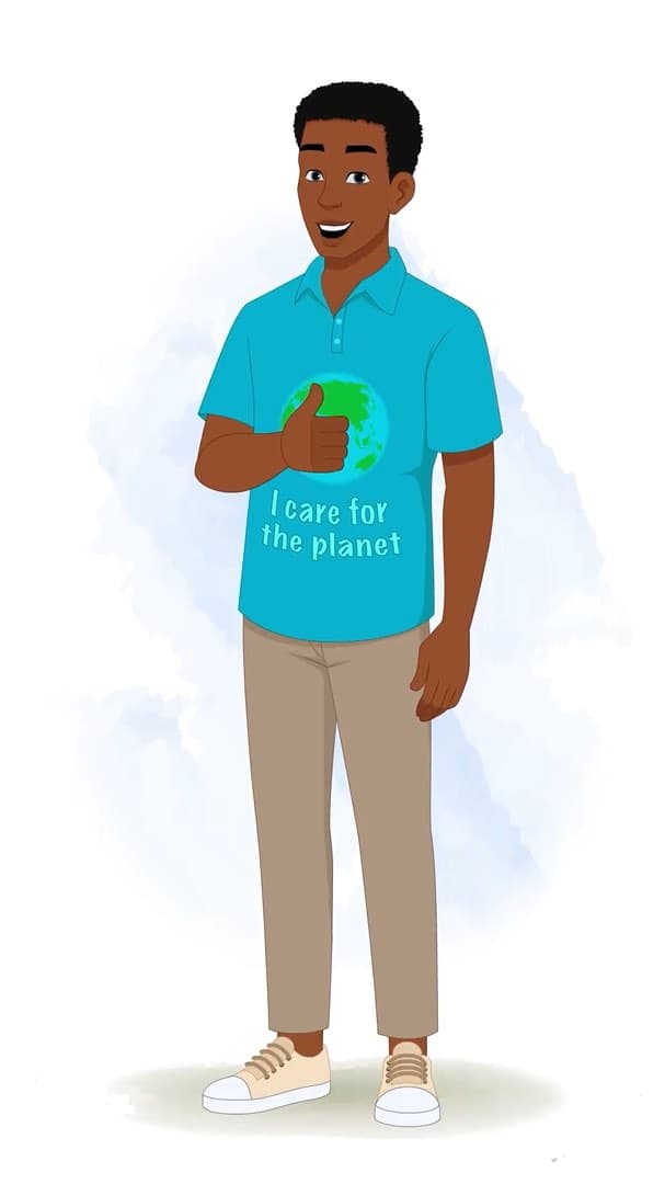 A young African man thumbs up animated character cartoon vector AKA Drake