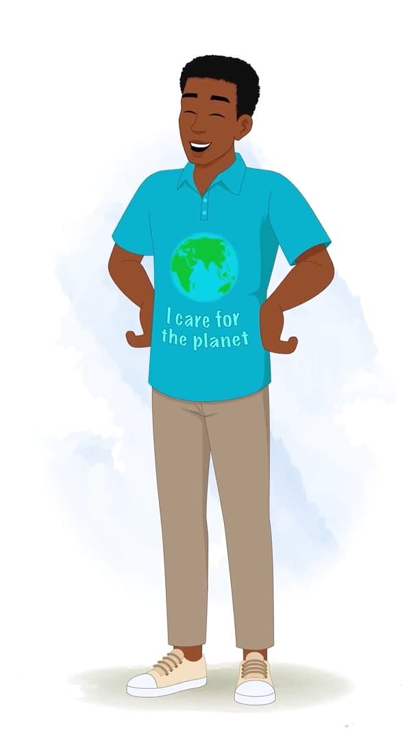 A young African man laughing animated vector cartoon character AKA Drake