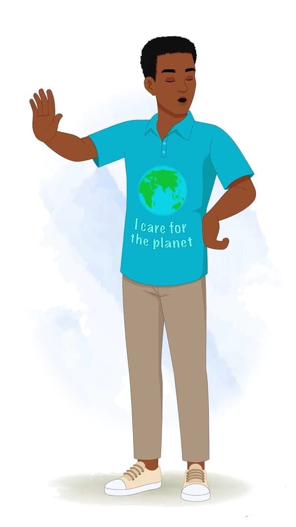 A young African man saying no animated vector cartoon character AKA Drake