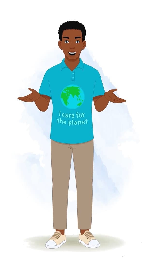 A young African man talking animated character cartoon vector AKA Drake