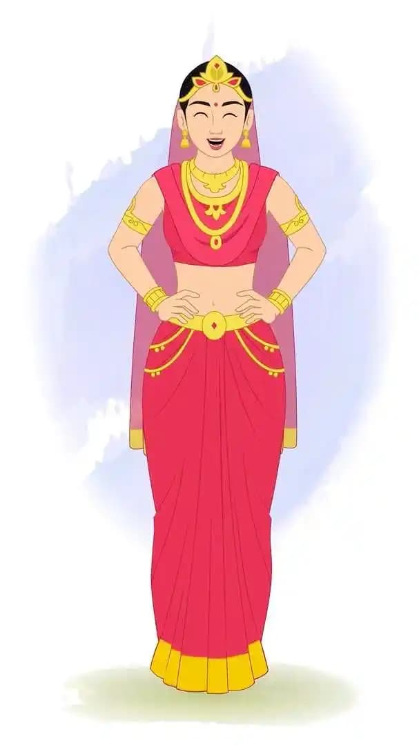 An Indian rani laughing animated vector cartoon character AKA Rani Durgavati
