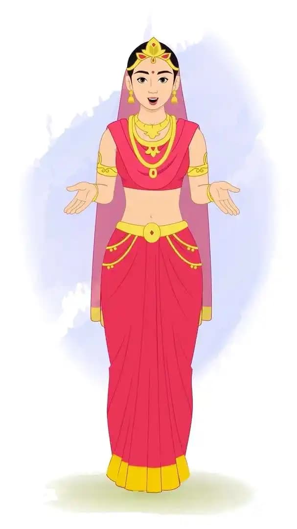An Indian rani talking animated vector cartoon character AKA Rani Durgavati