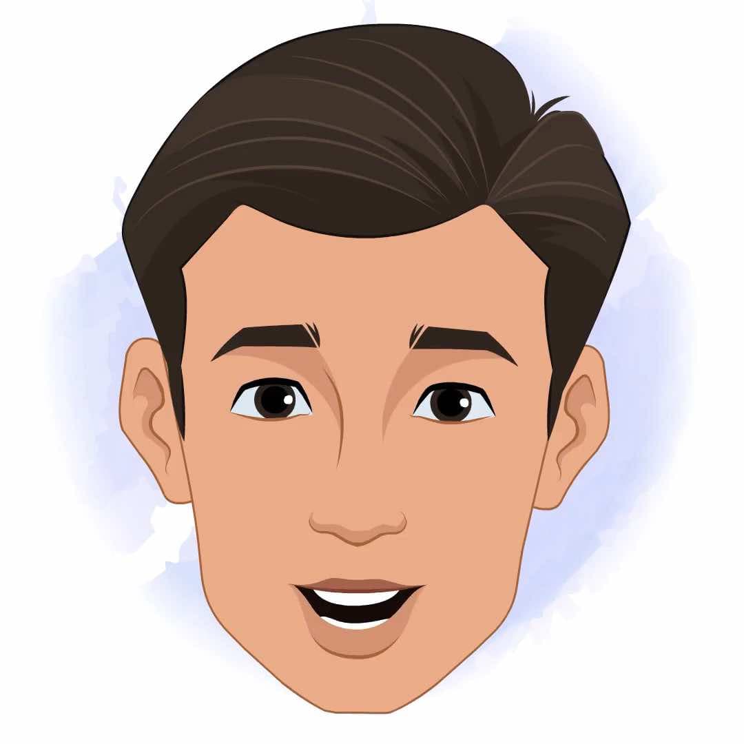 An Indian man in orange jacket face expression animated vector cartoon character AKA Bharat