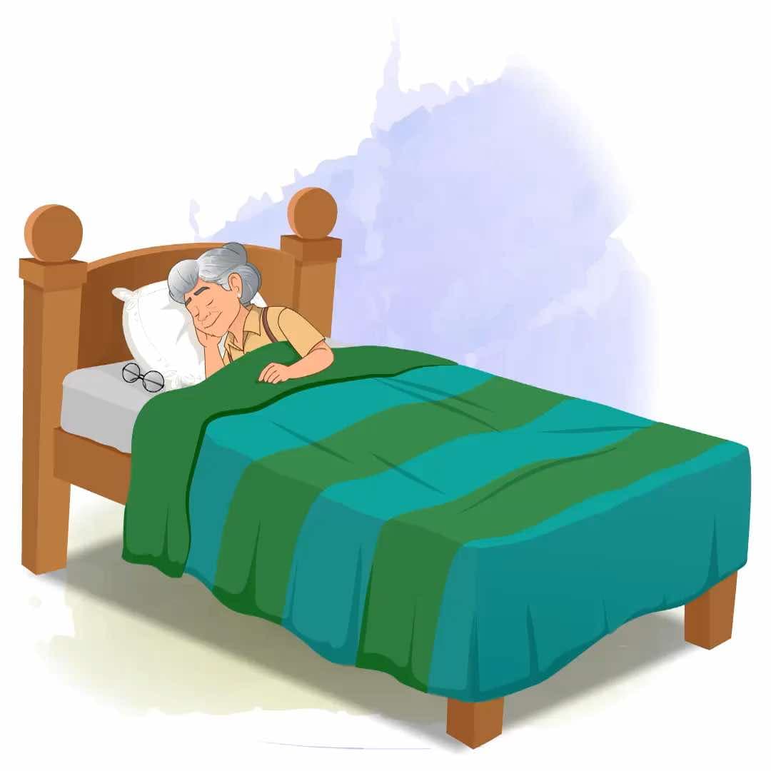 An old woman sleeping animated vector cartoon character AKA Sandra