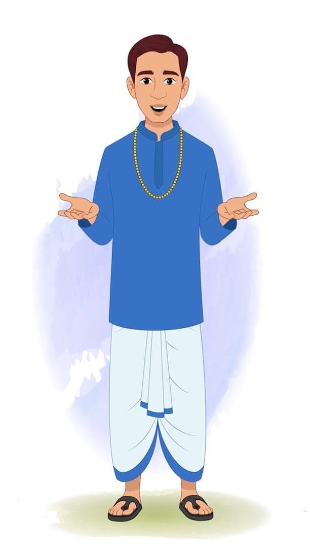 An Indian village zamindar talking animated vector cartoon character AKA Harsh