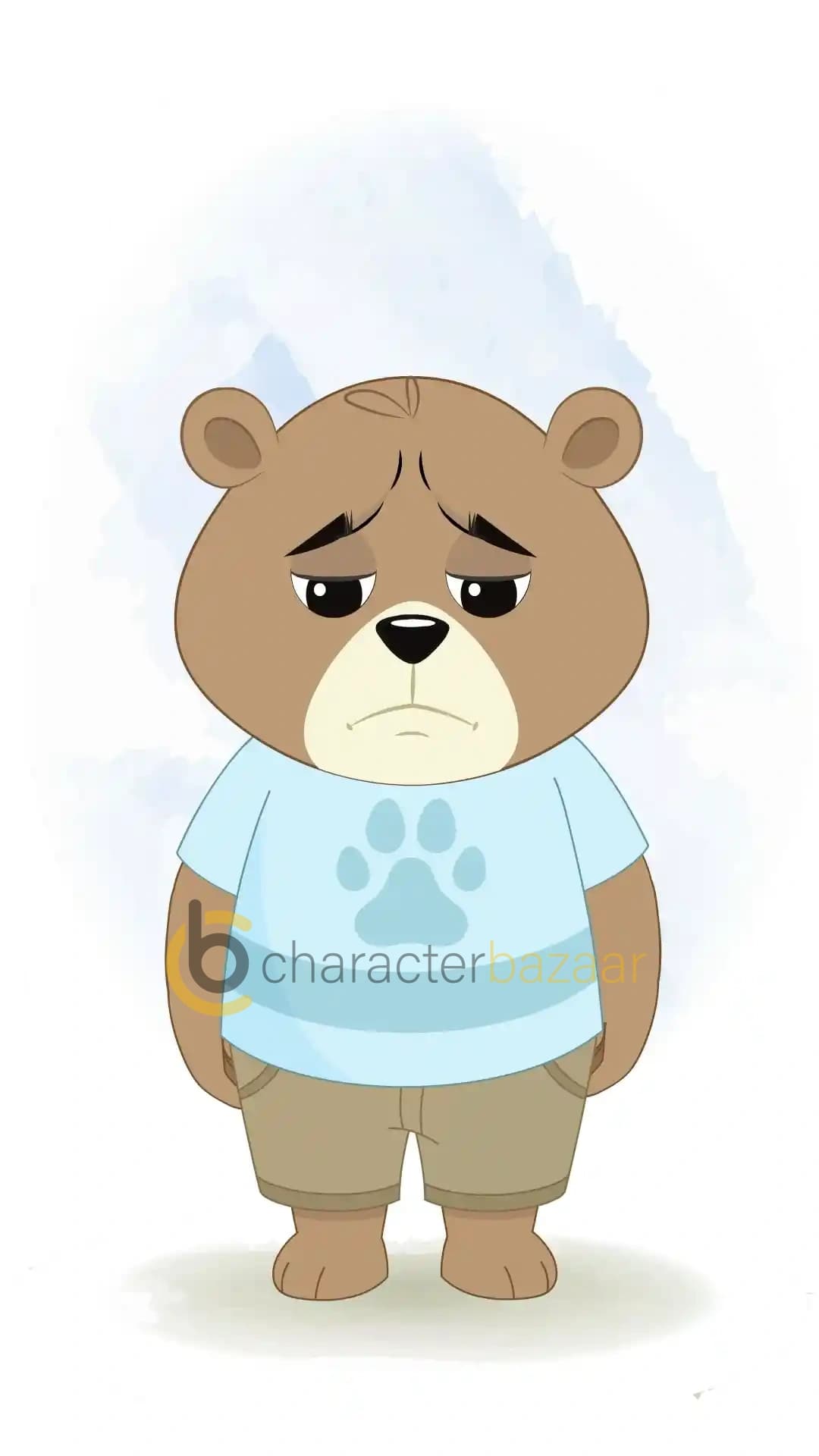A Cute Bear Sad Animated Vector Cartoon Character AKA Bittu the Bear