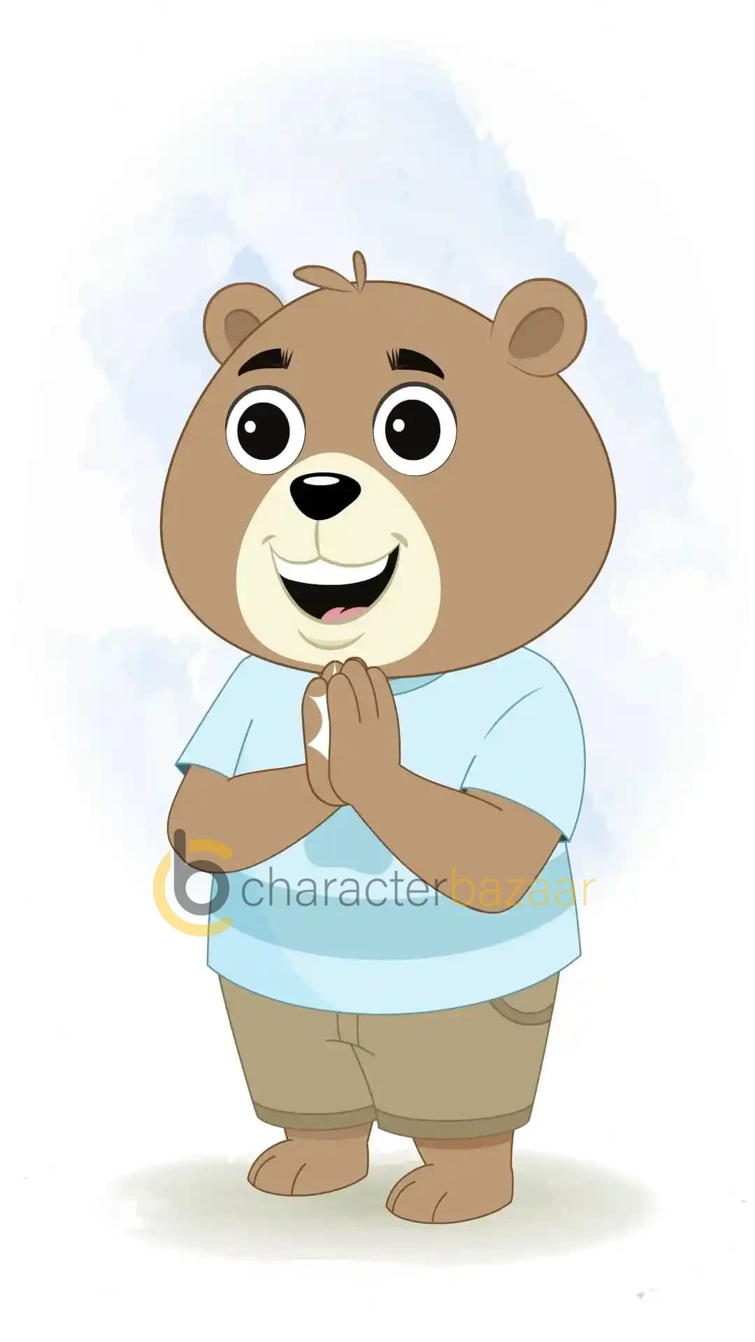 A Cute Bear Clapping Animated Vector Cartoon Character AKA bittu the bear