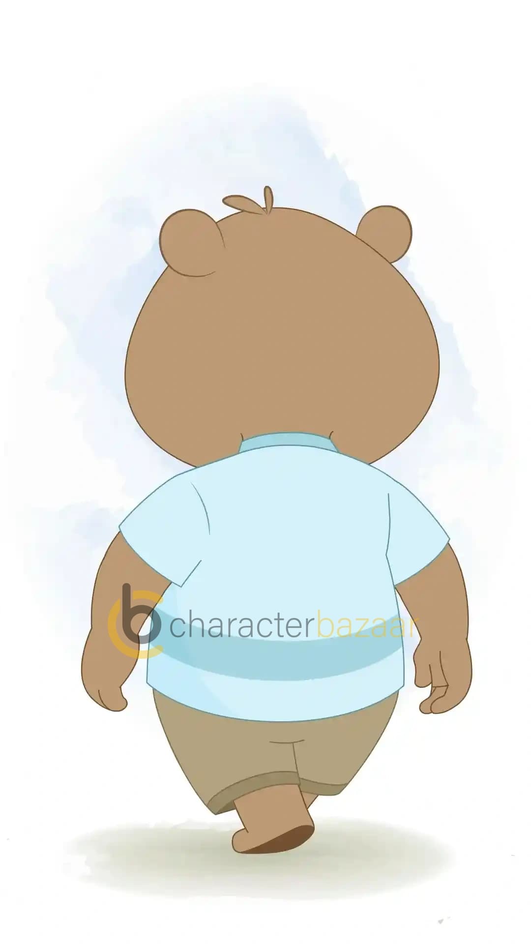 A Cute Bear Back Third Walking Animated Vector cartoon Character AKA Bittu the Bear