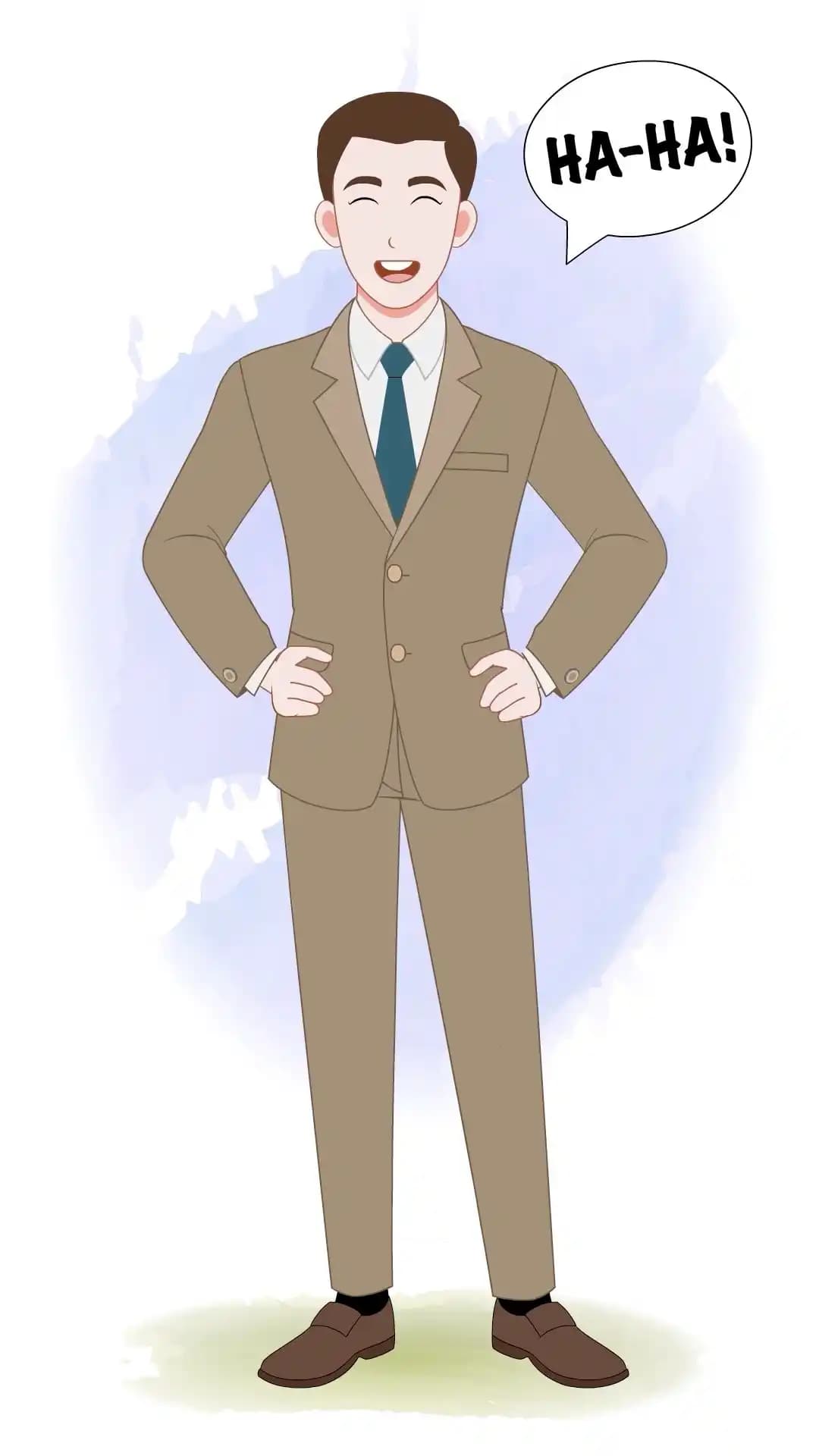 Businessman Laughing Pose with Hands on Waist Animated Vector Cartoon Character AKA Jourge