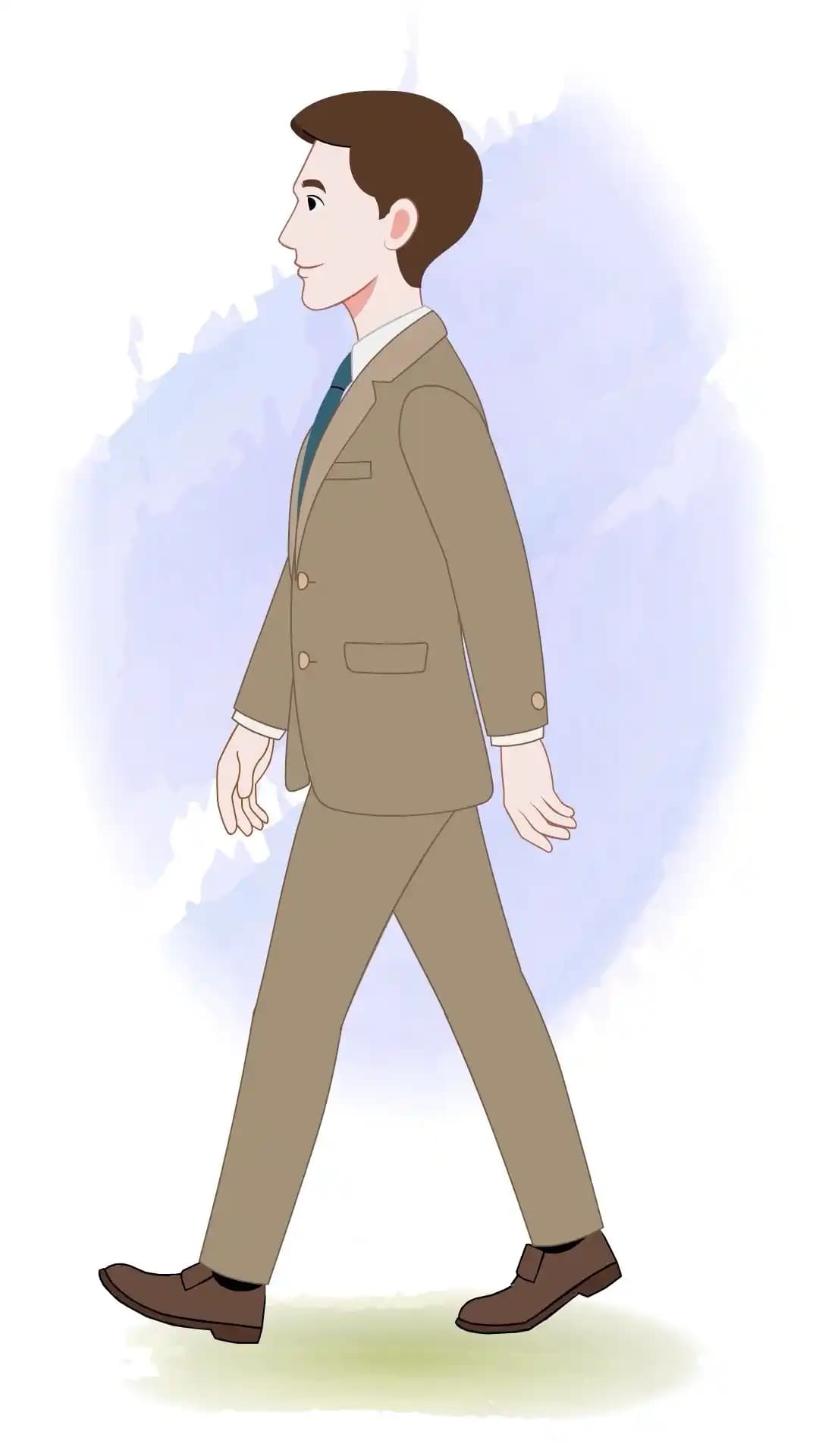 Businessman Side Walking Animated Vector Cartoon Character AKA Joerge