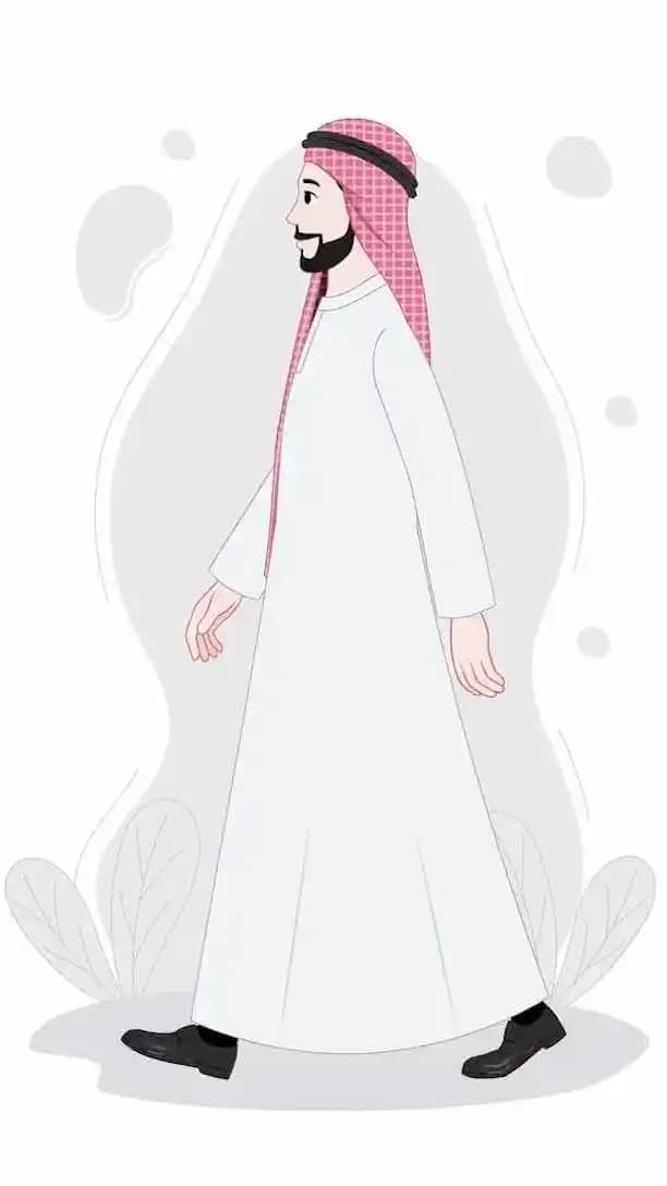 An Arab man animated side walk cycle vector cartoon character AKA Malik