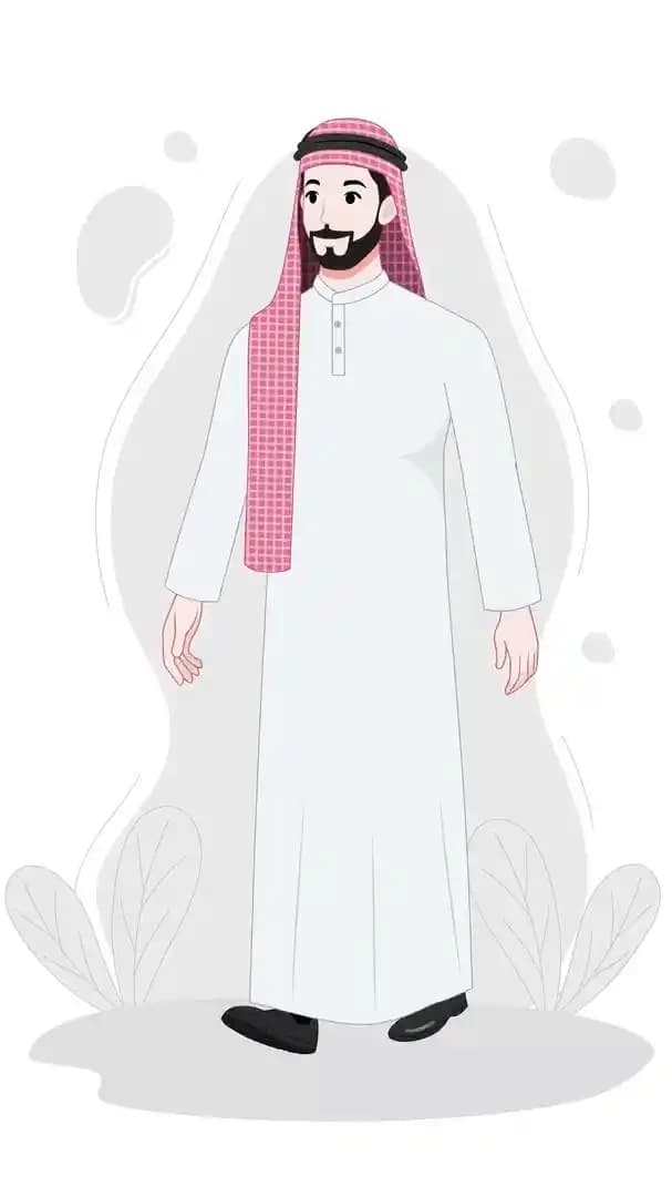 An Arab man animated walk cycle vector cartoon character AKA Malik