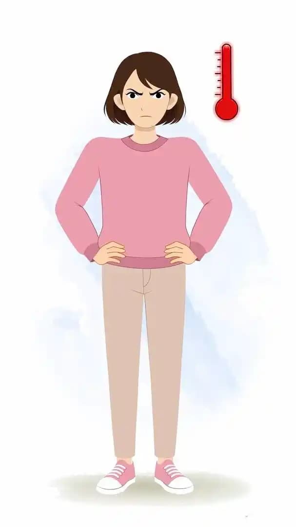 A cheerful female character angry animated pose cartoon vector AKA Sonam