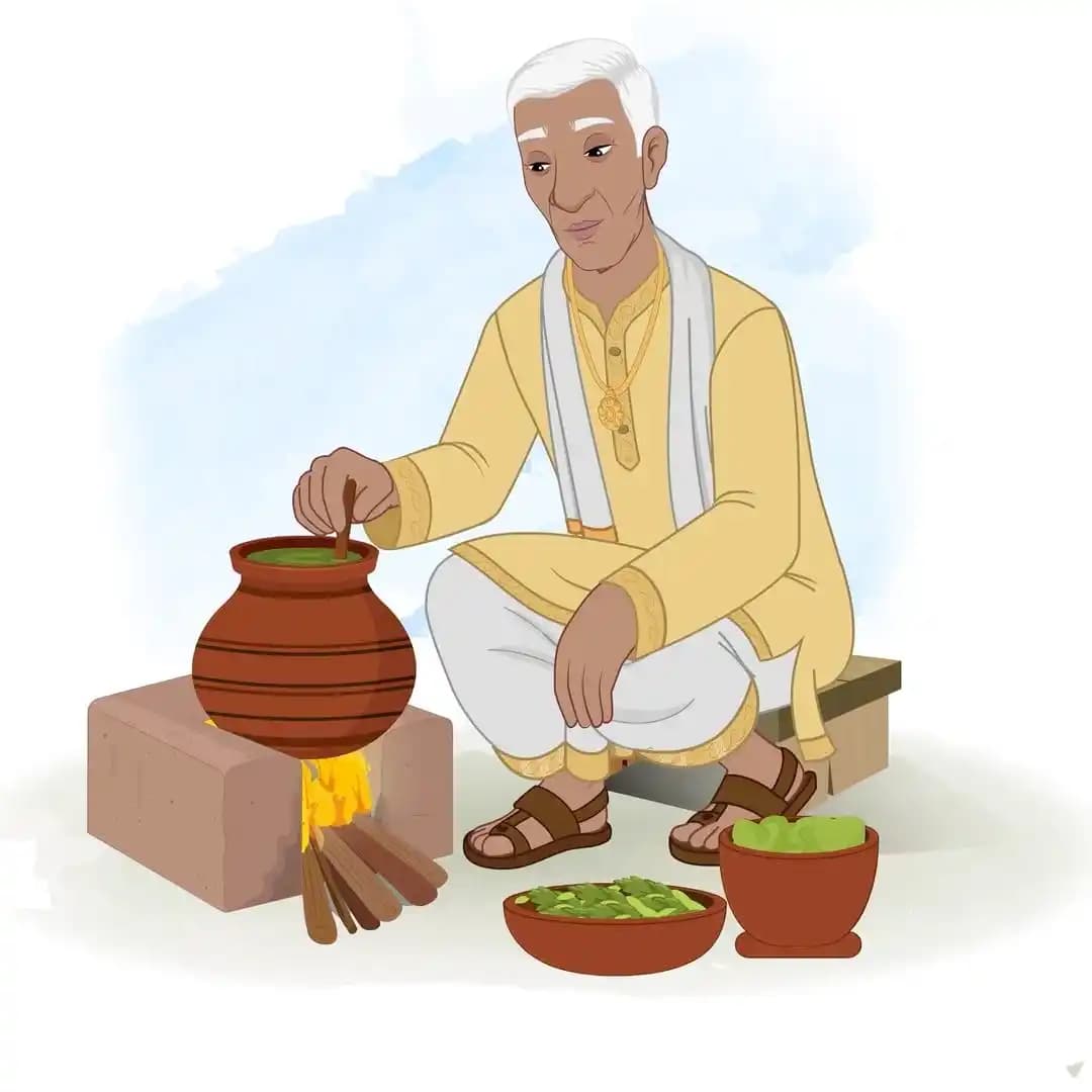 An Indian man village doctor character making medicine animation vector AKA Kamal Singh