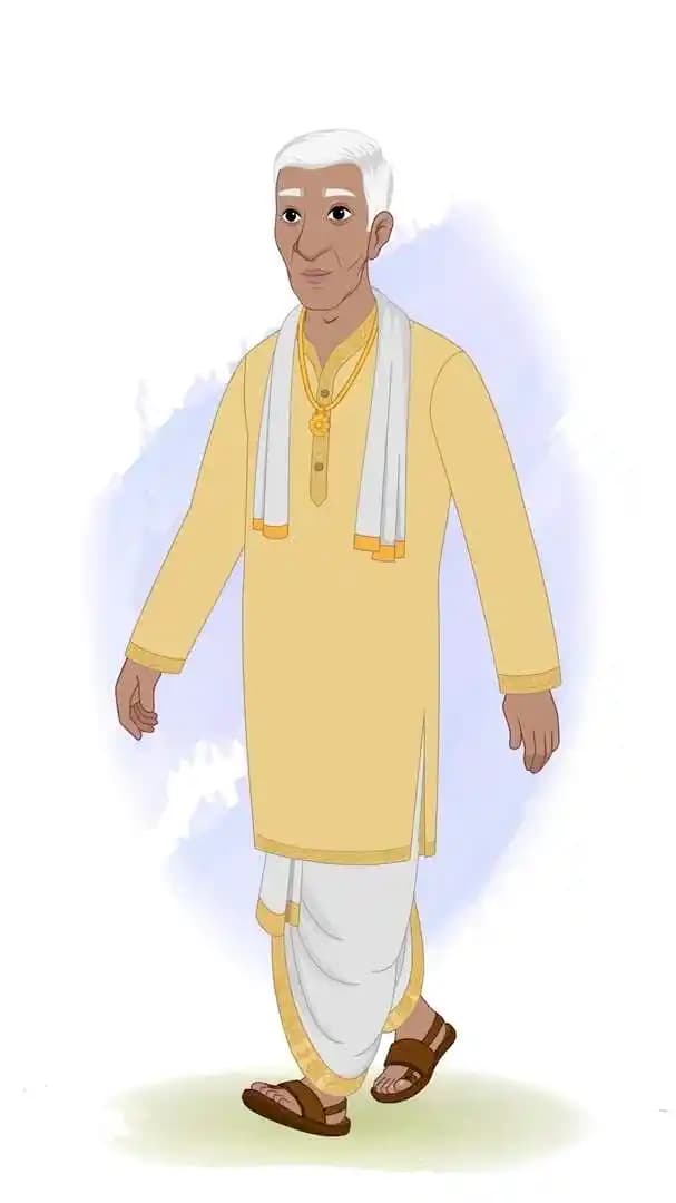 An Indian man village doctor animated walk cycle character vector AKA Kamal Singh