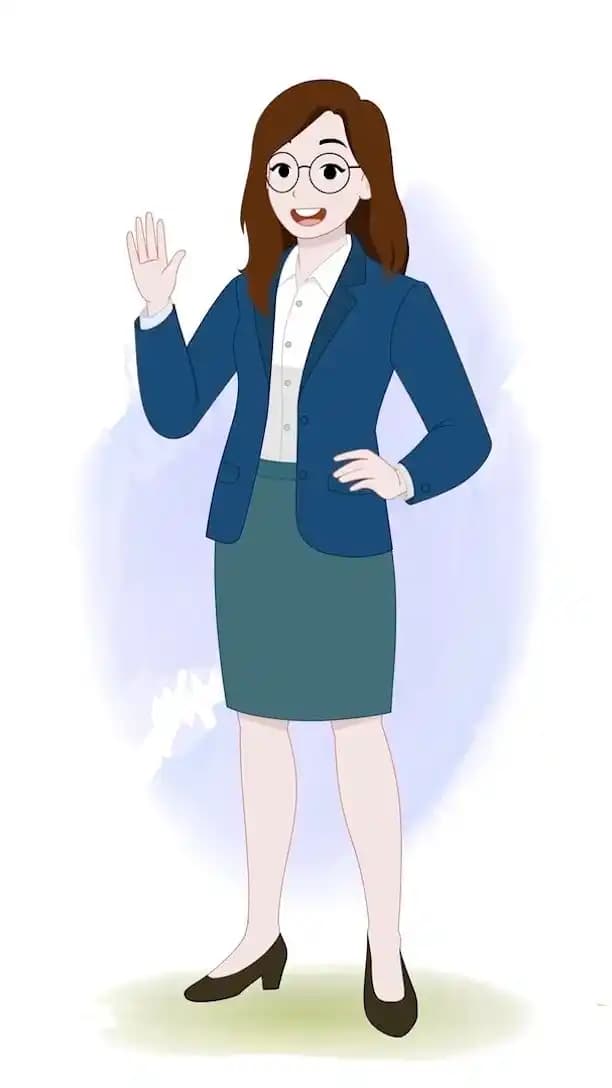 A business woman character saying hello animation vector AKA Willow