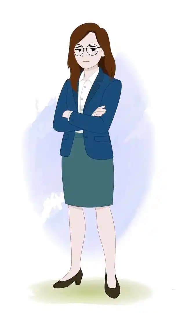 A business woman animated character annoyed pose vector AKA Willow