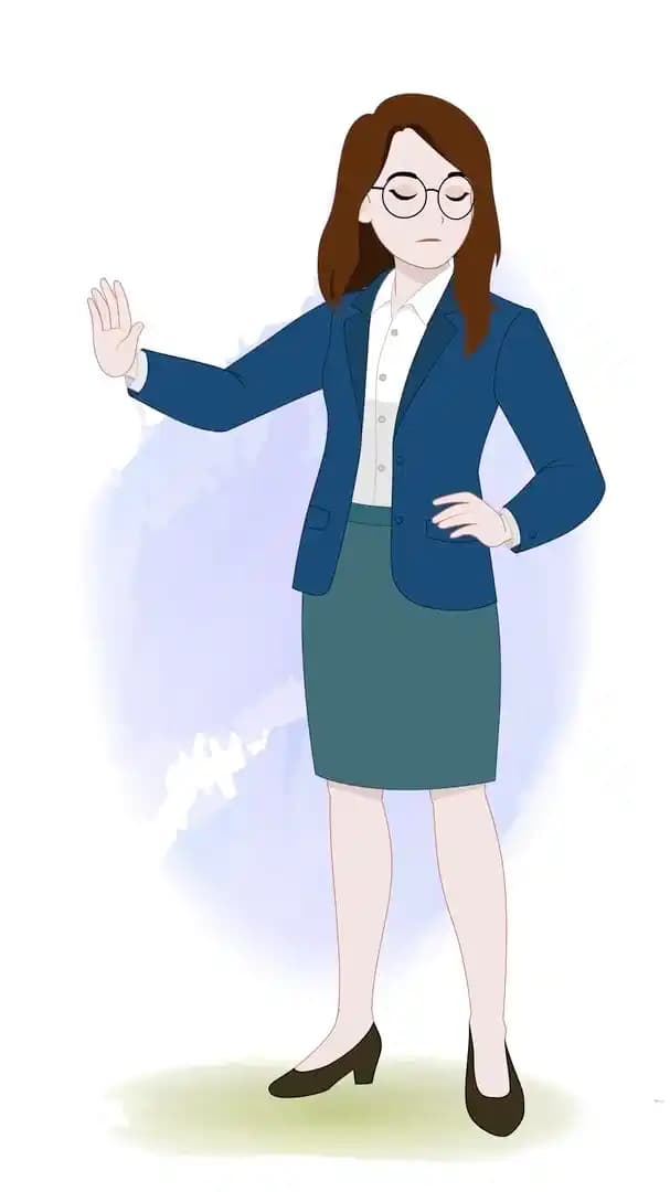 A business woman character saying no animation vector AKA Willow
