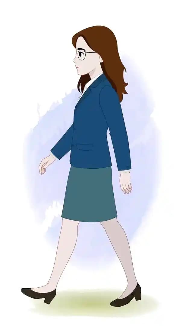 A business woman character animated side walk cycle vector AKA Willow