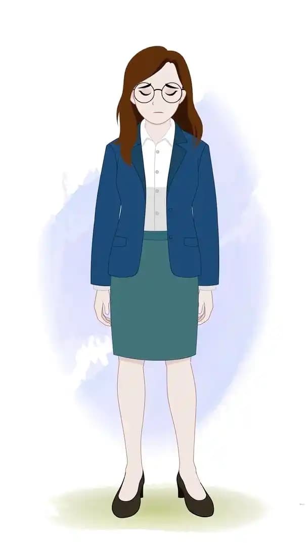 A business woman character animated sad pose vector AKA Willow