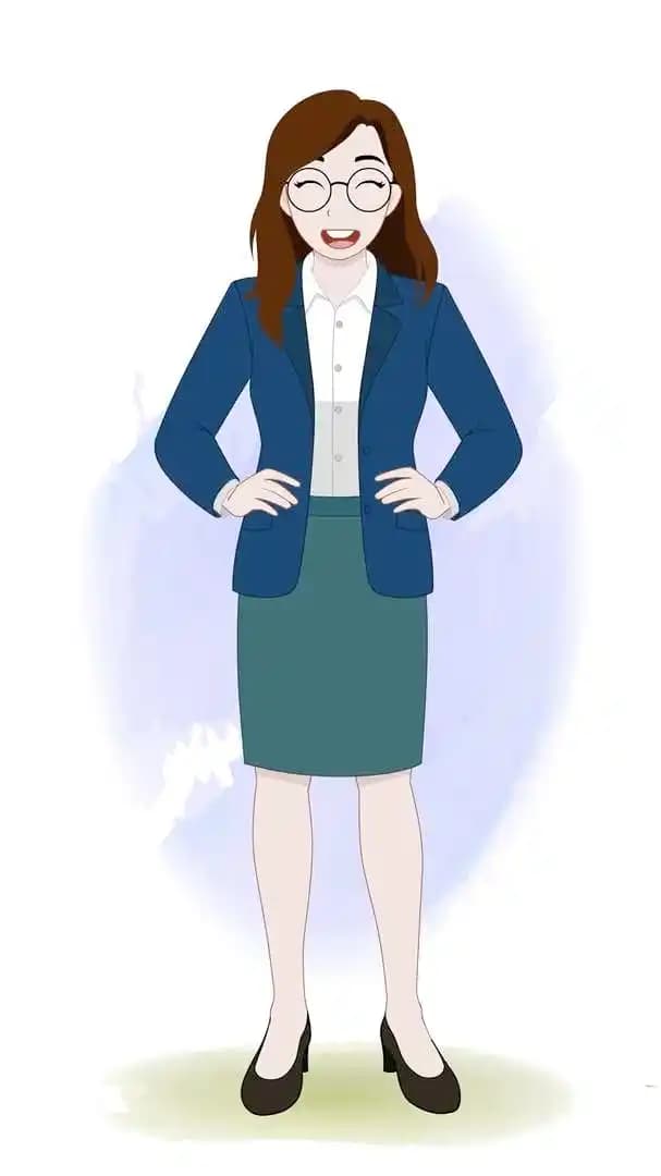 A business woman animated character laughing pose vector AKA Willow