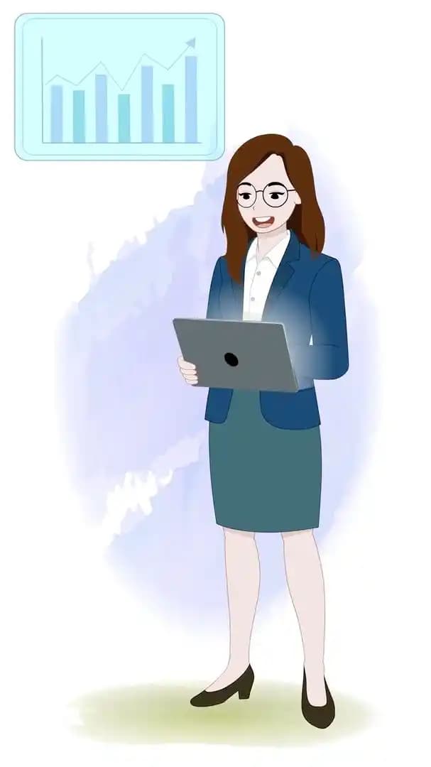 A business woman character doing presentation animated vector pose AKA Willow