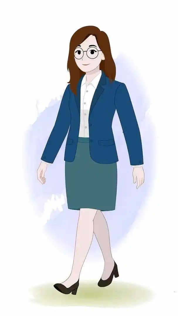 A business woman character animated walk cycle vector AKA Willow