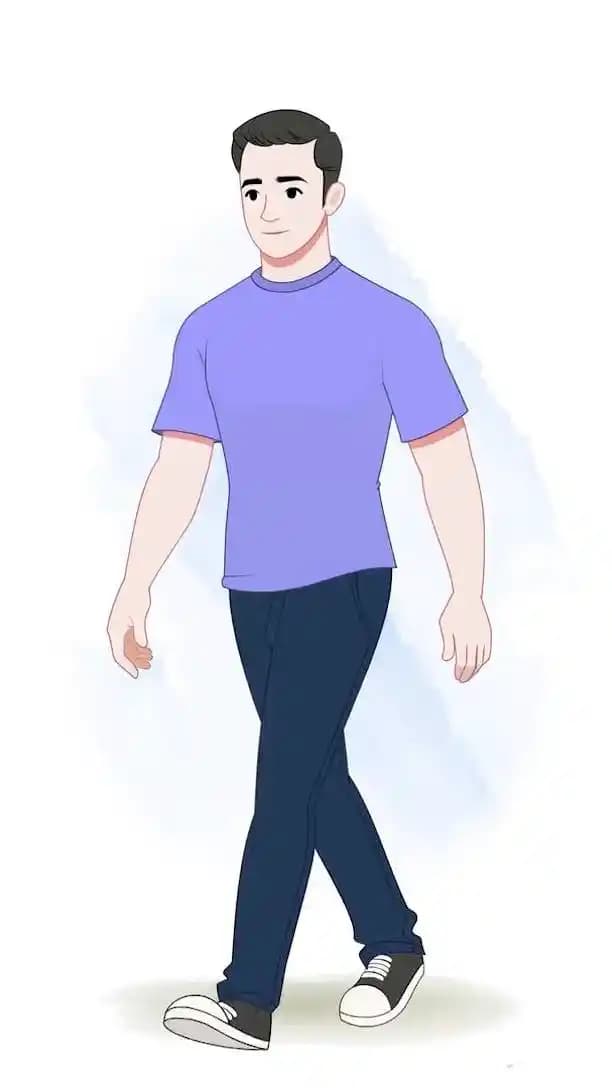 A 2d man vector character animated walk cycle AKA Daniel