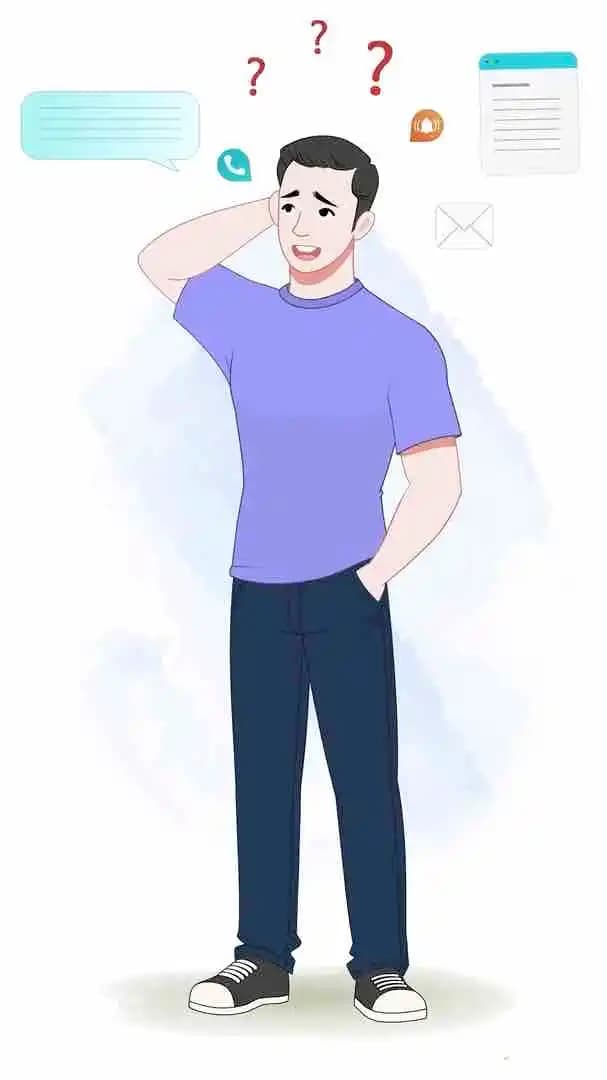 A 2d man vector character animated nervous pose AKA Daniel