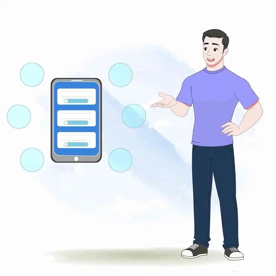 A 2d man vector character animated talking pose AKA Daniel