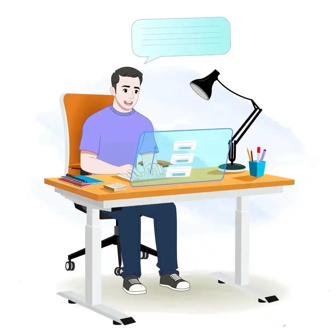 A 2d man vector character working animated pose AKA Daniel