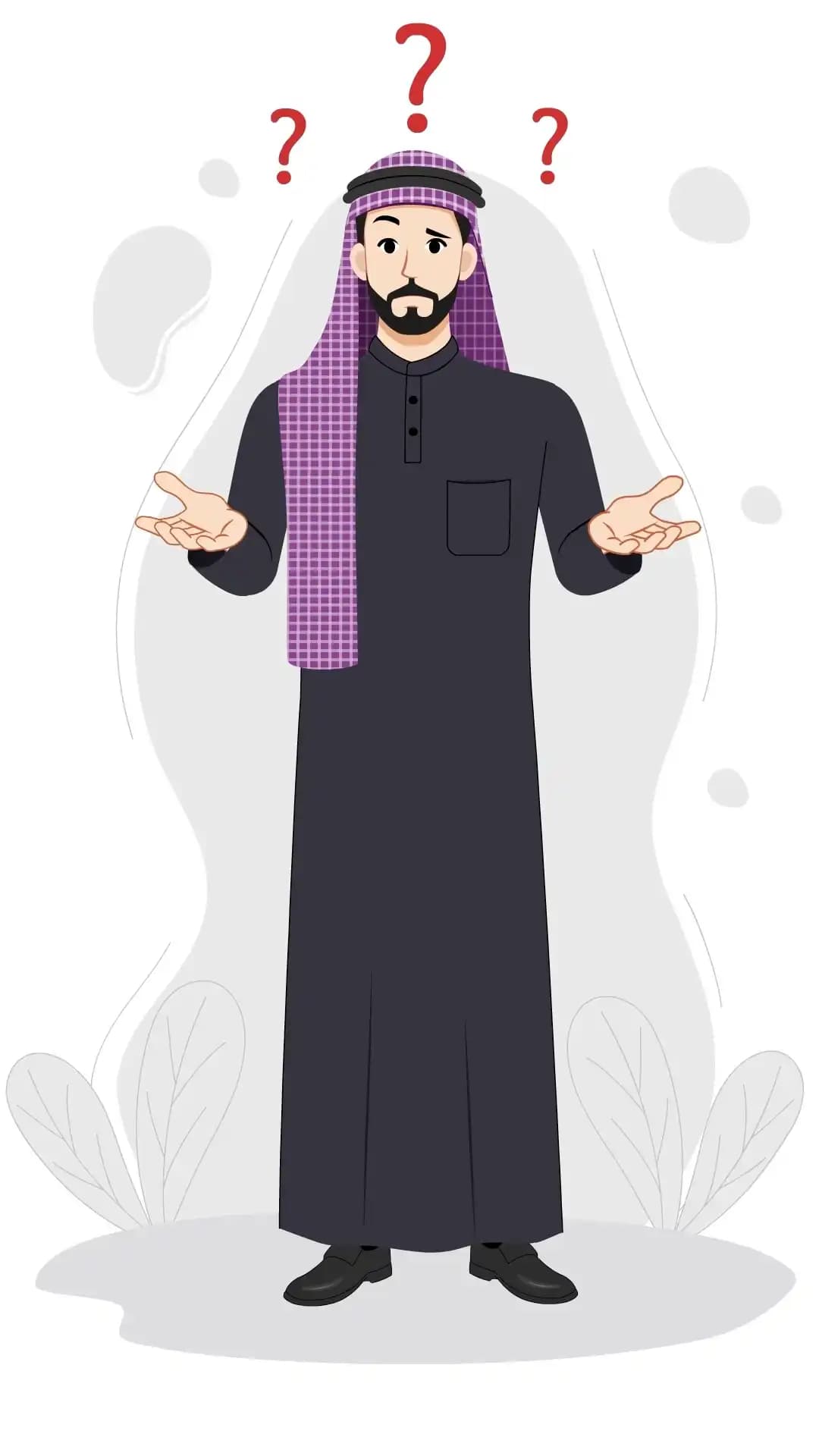 Handsome Arab Man Confused Animated Vector Cartoon Character AKA Akram