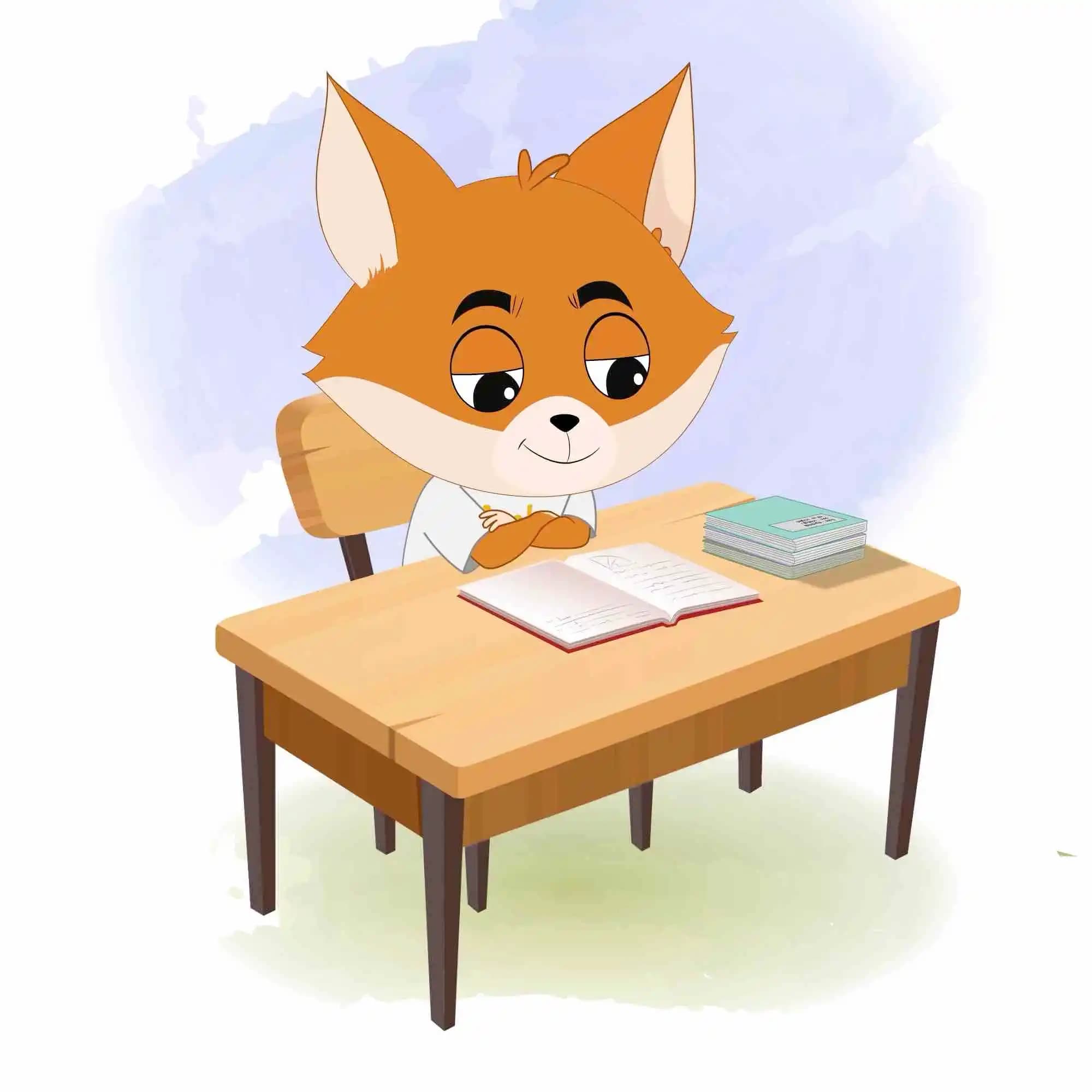 A dog study or reading animated vector cartoon character AKA Dodo The Dog