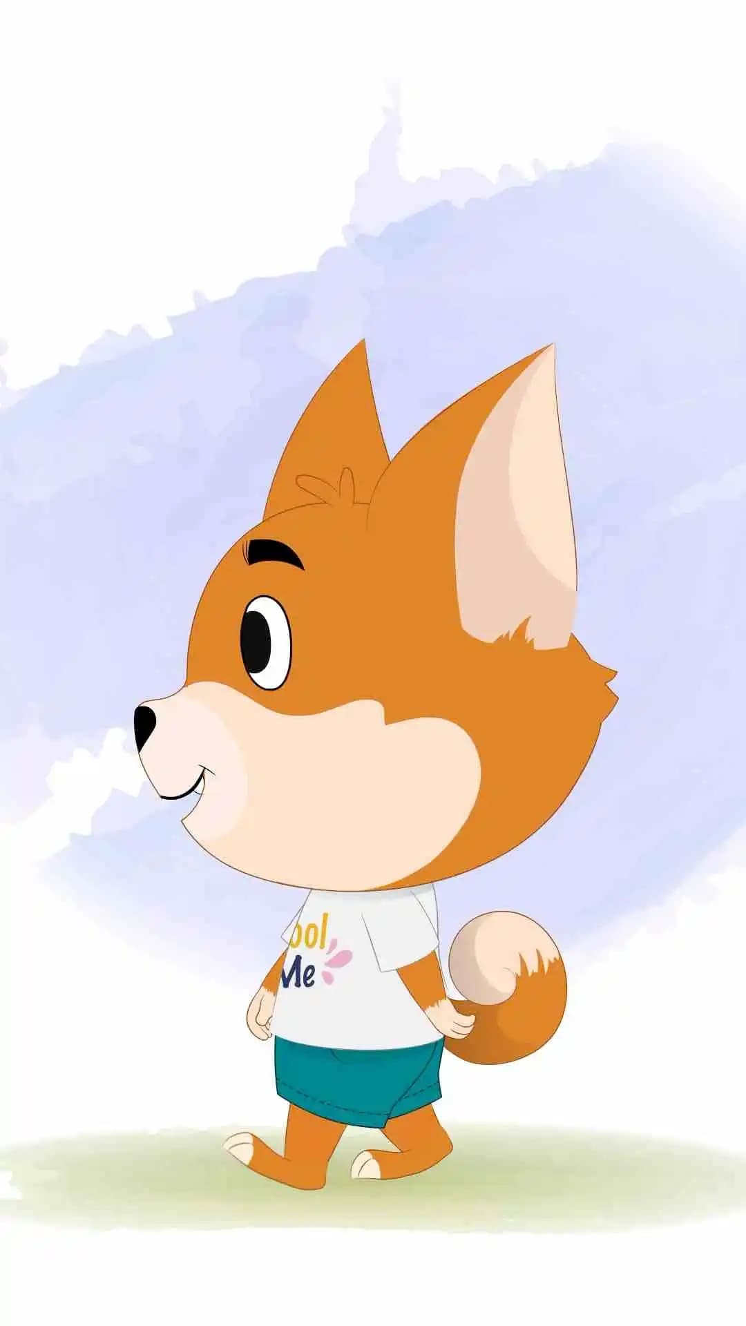 A dog side walking animated vector cartoon character AKA Dodo The Dog