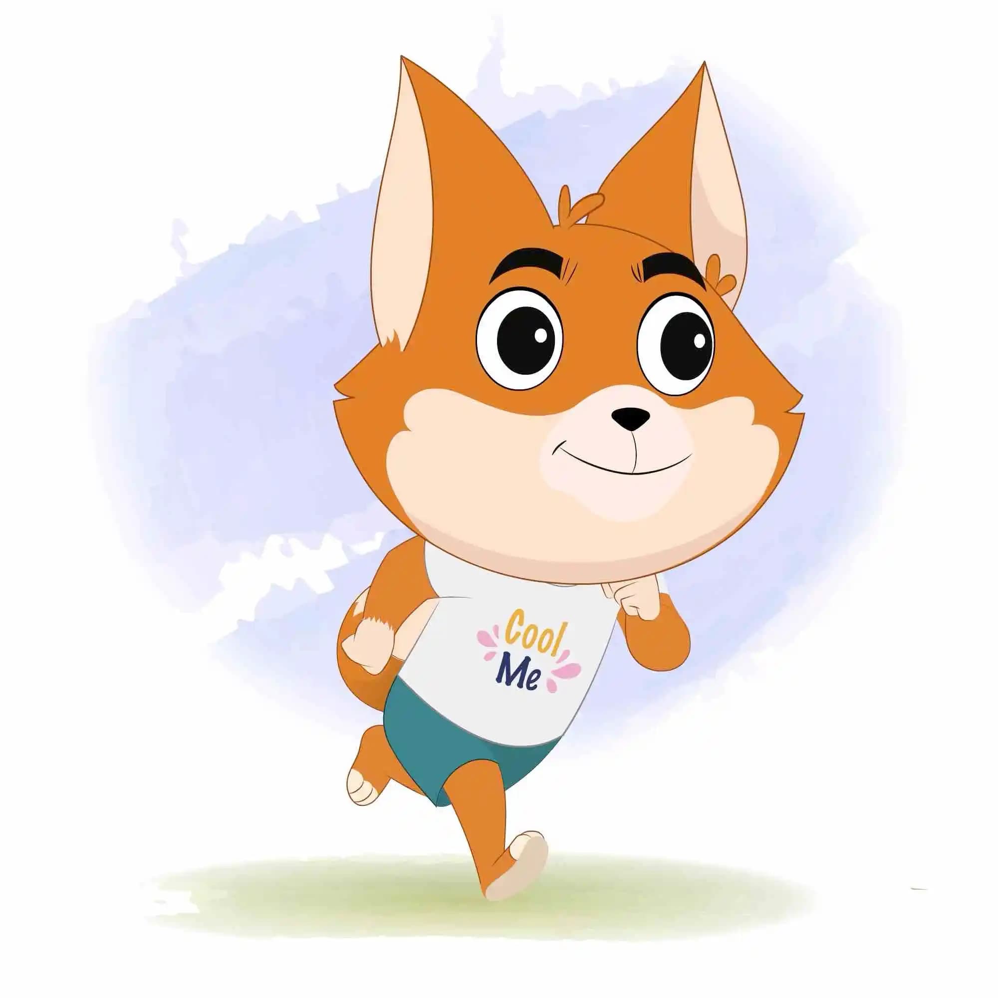 A dog running animated vector cartoon character AKA Dodo The Dog