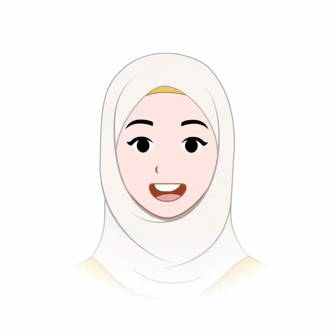 An arabian muslim female hijab character animated face expression vector AKA Inaya