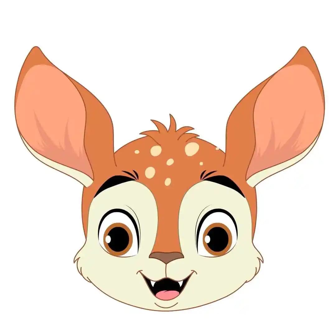 A 2d animated deer cartoon character face expression vector AKA Dery The Antilope