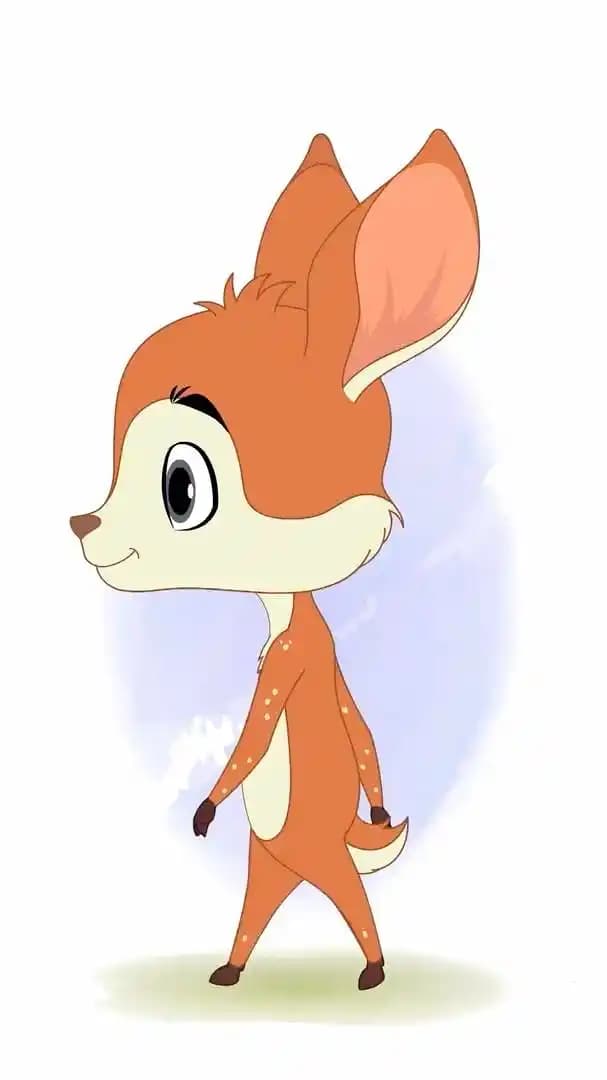 A 2d animated deer cartoon character side walk cycle vector AKA Dery The Antilope