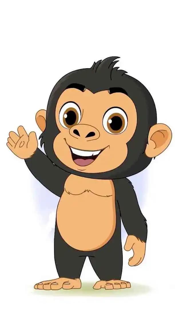 A Gorilla character vector saying hi animated pose AKA Goru The Gorilla