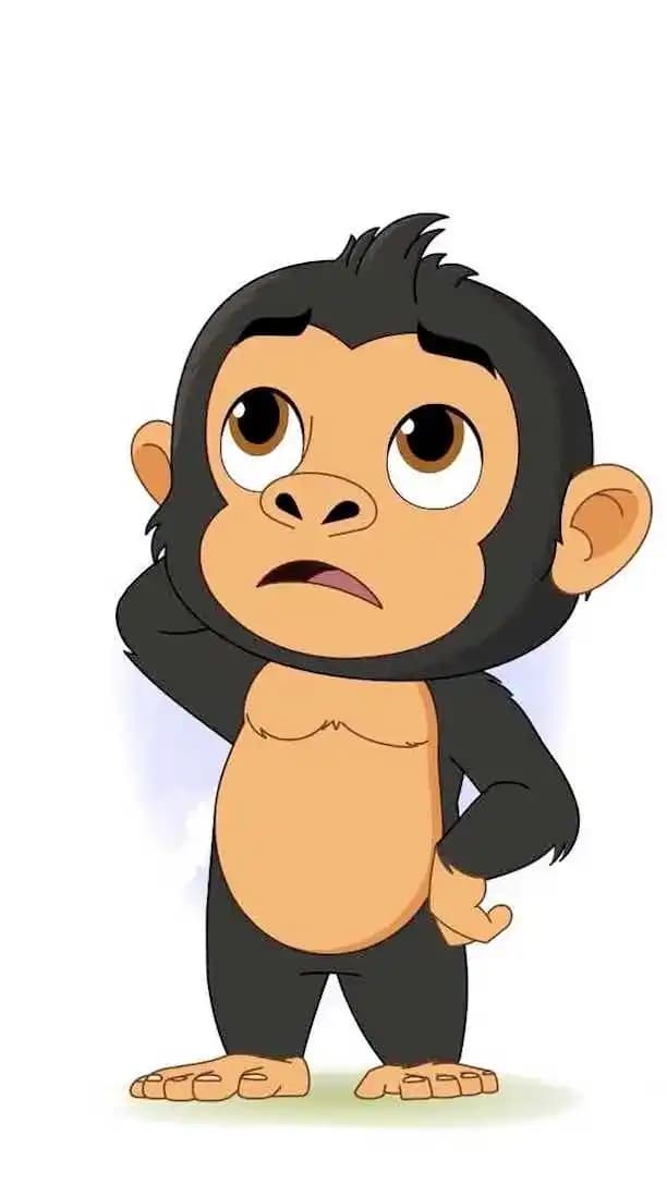A Gorilla character vector animated confused pose AKA Goru The Gorilla